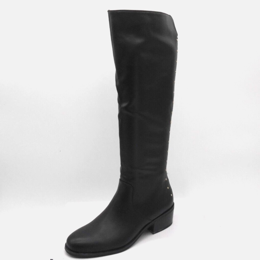 Bar III Women's Vayla Black Synthetic Knee High Fashion Boots Size 5.5 Studded